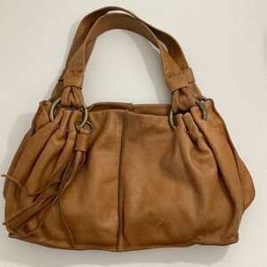 Elegant Tan Genuine Leather Shoulder Women's Bag